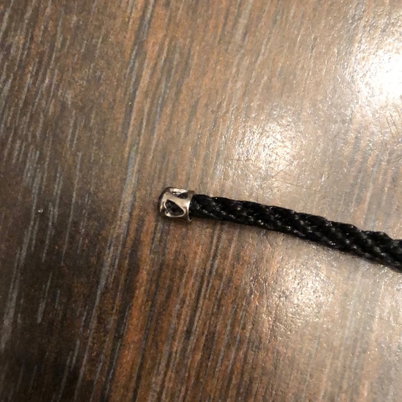 Bolo tie black cord and crystal necklace - Picture 4 of 9